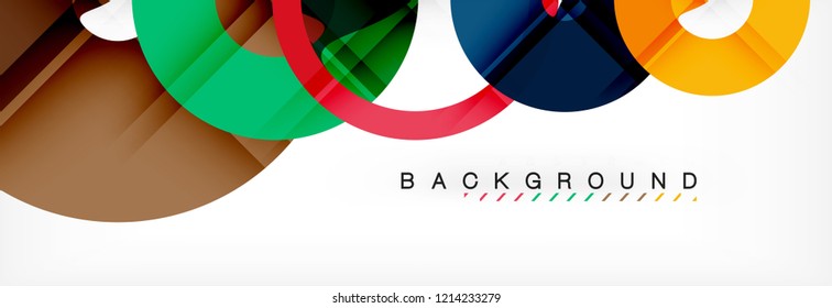Geomtric modern backgrounds, rings abstract template, vector illustration