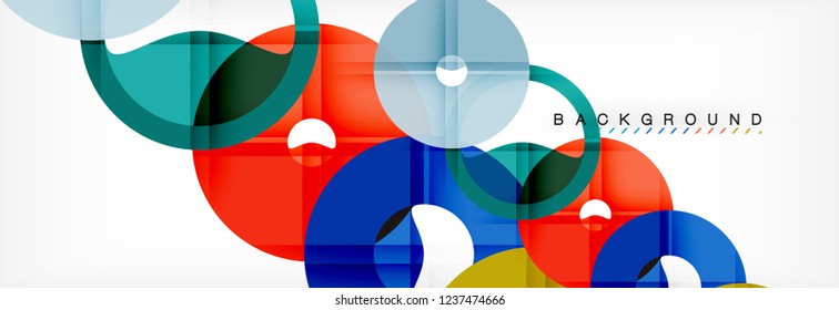 Geomtric modern backgrounds, rings abstract template, vector illustration