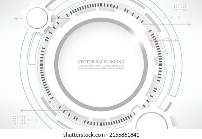 Geomtric technology vector circle shape. abstract white background