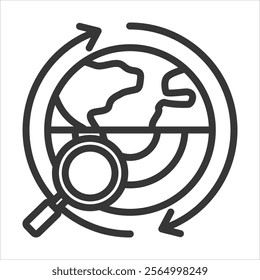 Geophysical Survey Outline Icon Vector Illustration