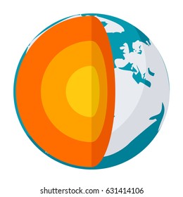 Geophysics concept with section layers earth, vector illustration in flat style