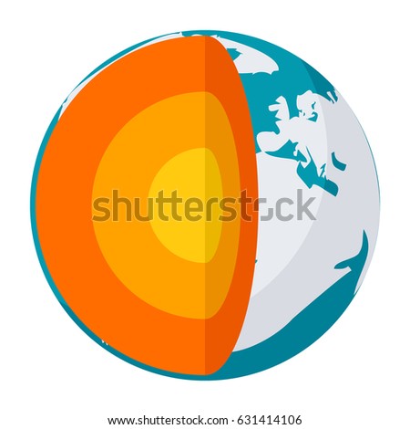 Geophysics concept with section layers earth, vector illustration in flat style