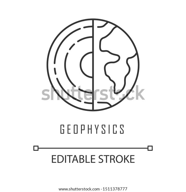 Geophysics Linear Icon Study Earth Crust Stock Vector (Royalty Free ...