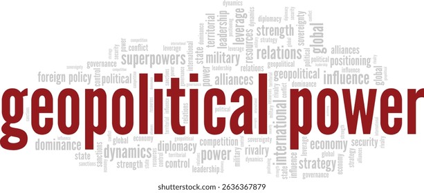 Geopolitical Power word cloud conceptual design isolated on white background.