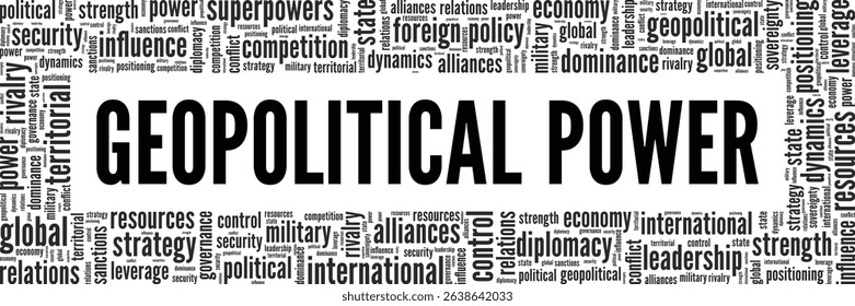 Geopolitical Power word cloud conceptual design isolated on white background.