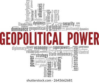 Geopolitical Power word cloud conceptual design isolated on white background.