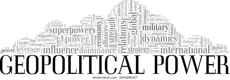 Geopolitical Power word cloud conceptual design isolated on white background.