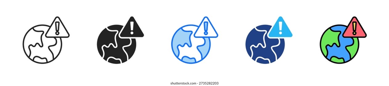 Geopolitical Tension Icon Set Multiple Style Collection