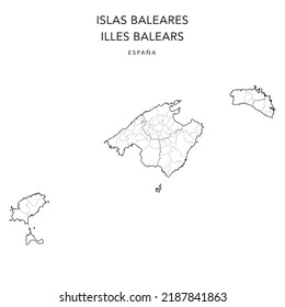 Geopolitische Karte der Autonomen Gemeinschaft Kanarische Inseln mit Provinzen, Rechtsgebieten, Inselräten und Gemeinden (Municipios) ab 2022 - Spanien