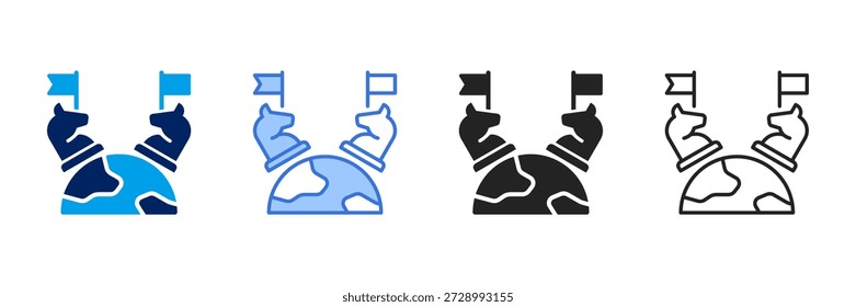 Conjunto de iconos de geopolítica Colección de estilo diferente.