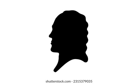 Georg Philipp Telemann Silhouette, High Quality Vector