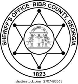 Georga, Condado de Bibb - Gabinete do Xerife 1823