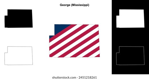 George County (Mississippi) outline map set