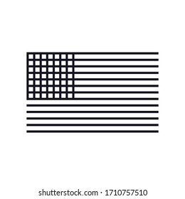George Floyd quote text message No justice no peace Flag USA United States of America star logo icon sign Modern line sport design style Protest about protection of rights black humans in all world