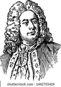 George Frederick Handel, vintage illustration