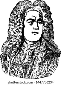 George Frederick Handel, vintage illustration