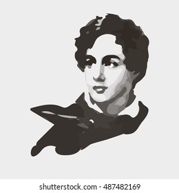 George Gordon Byron, vector portrait
