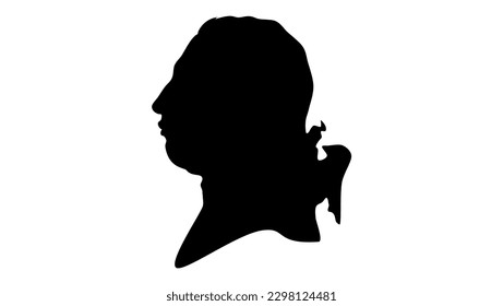 George III. von England, Silhouette, hochwertiger Vektorgrafik