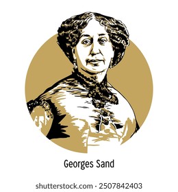 George Sand is a French writer. Vector illustration