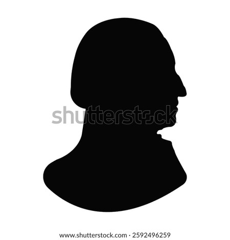 george washington face silhouette vector 