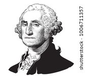 George Washington, the first President of the United States . Hand drawn vector portrait.