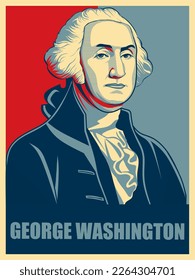 George Washington, the first President of the United States .vector portrait illustration.