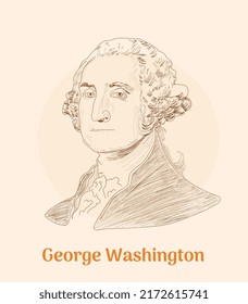 'George Washington' Hand Drawing Vector Illustration 