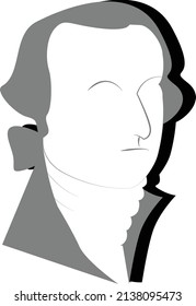 george washington head in grey and white