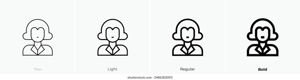 George washington icon. Thin, Light Regular And Bold style design isolated on white background