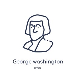 George Washington Icon From United States Outline Collection. Thin Line George Washington Icon Isolated On White Background.