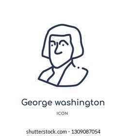 george washington icon from united states outline collection. Thin line george washington icon isolated on white background.