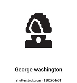 George washington icon vector isolated on white background, logo concept of George washington sign on transparent background, filled black symbol