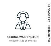 George washington outline vector icon. Thin line black george washington icon, flat vector simple element illustration from editable united states concept isolated stroke on white background
