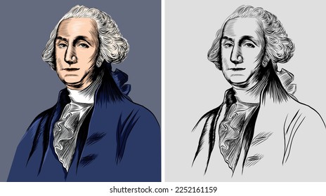 George Washington portrait vector graphics