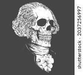 George Washington skull illustration vector