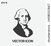 George Washington vector portrait illustration. American 1st president George Washington vector icon. Judge symbol icon. Premium quality.