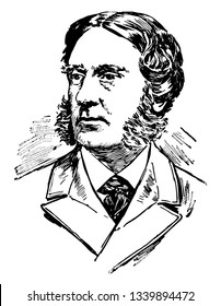 George William Curtis 1824 to 1892 he was famous American writer and public speaker famous for Nile notes of a Howadji vintage line drawing or engraving illustration