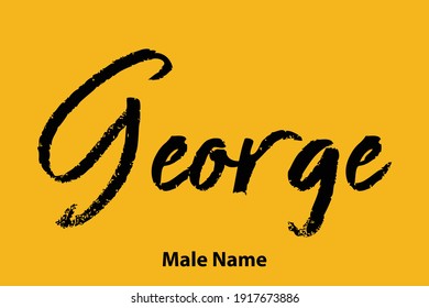 George-Male Name Brush Elegant Typography Text 