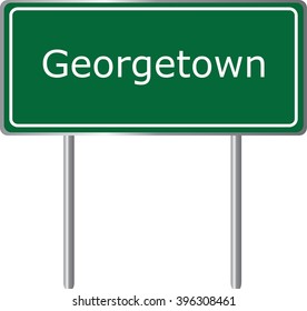 Georgetown , Delaware , road sign green vector illustration, road table, USA city