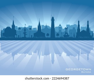 Georgetown Guyana City Skyline Vektorgrafik Silhouette Illustration