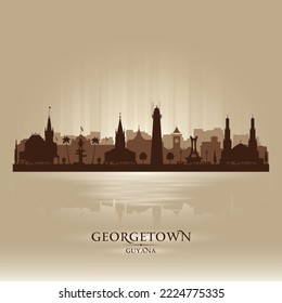 Georgetown Guyana city skyline vector silhouette illustration