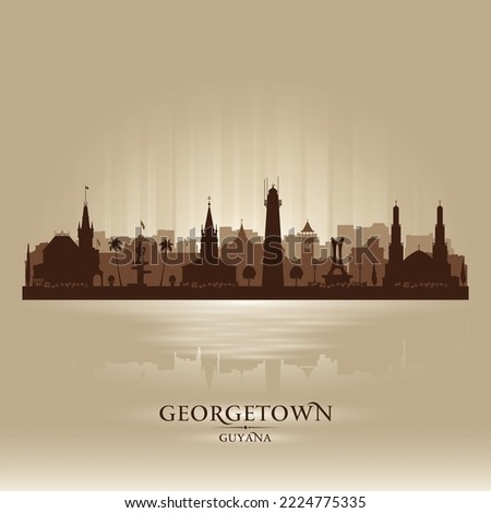 Georgetown Guyana city skyline vector silhouette illustration
