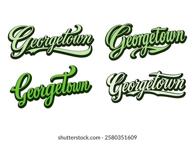 Georgetown, Guyana. a lettering style. handwrite