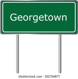 Georgetown , Illinois , road sign green vector illustration, road table, USA city