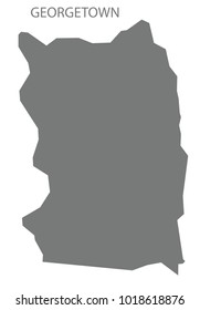 Georgetown map of Saint Vincent and the Grenadines grey illustration