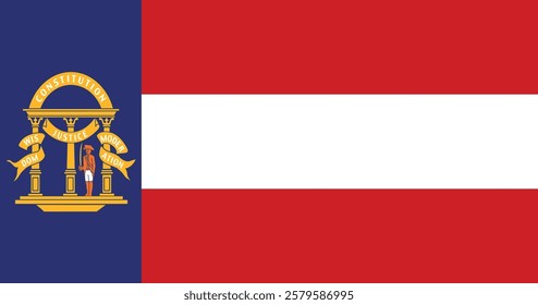 Georgia (1902-1906) Flag Vector Illustration Premium Quality