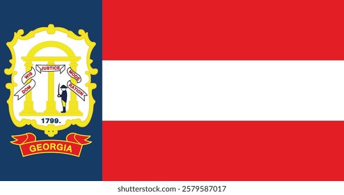 Georgia (1906-1920) Flag Vector Illustration Premium Quality