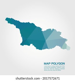 Georgia 2 Map Abstract geometric rumpled triangular low poly style gradient graphic on white background