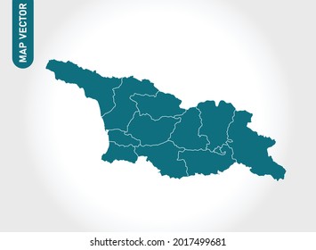 Georgia 2 map High Detailed on white background. Abstract design vector illustration eps 10