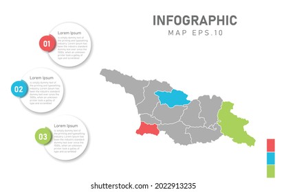 infografía del mapa de Georgia 2. Concepto de marketing comercial global. Datos de infografías del transporte mundial.